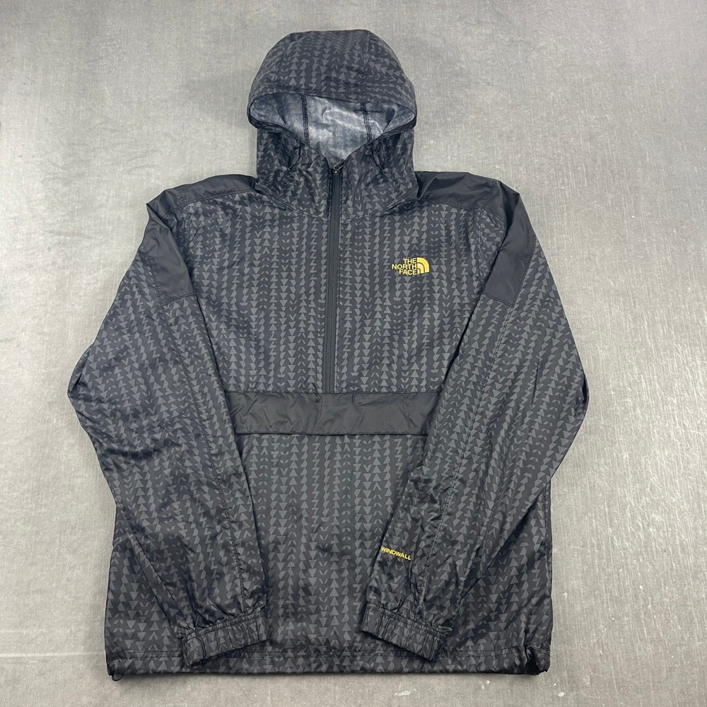 The North Face‎ Mens M Gray Windbreaker Anorak WindWall Geometric Print